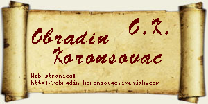 Obradin Koronsovac vizit kartica